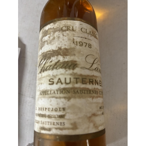 444 - FIVE HALF BOTTLES OF 1978 CHATEAU LAMOTHE SAUTERNES