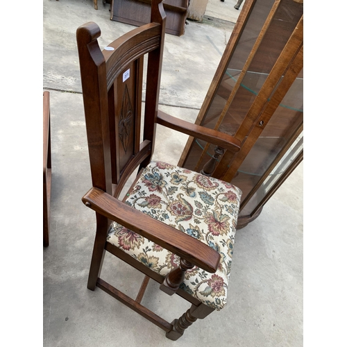 2975 - AN OAK OLD CHARM CARVER CHAIR