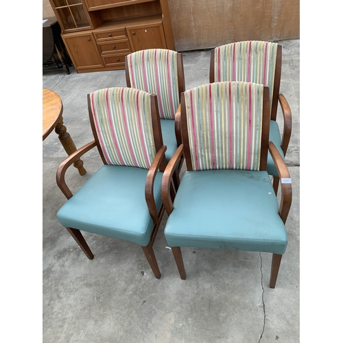 2991 - A SET OF FOUR OPEN ARM CHAIRS