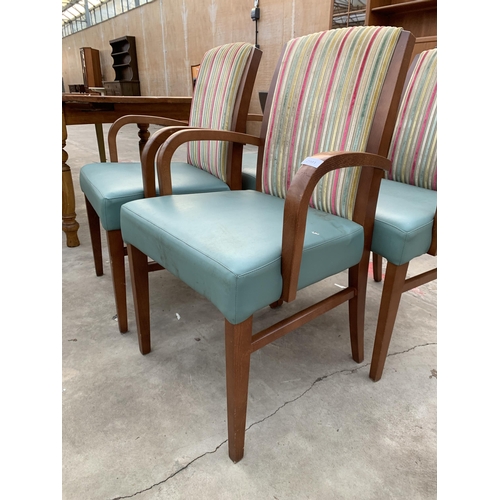 2991 - A SET OF FOUR OPEN ARM CHAIRS