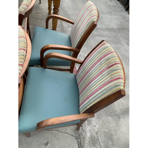 2991 - A SET OF FOUR OPEN ARM CHAIRS