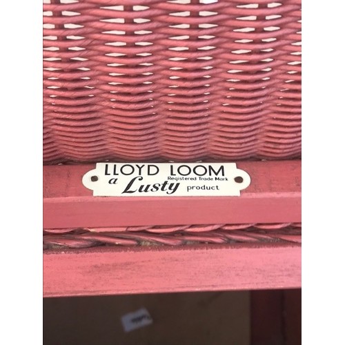 2996 - A PINK LUSTY LLOYD LOOM LINEN BASKET