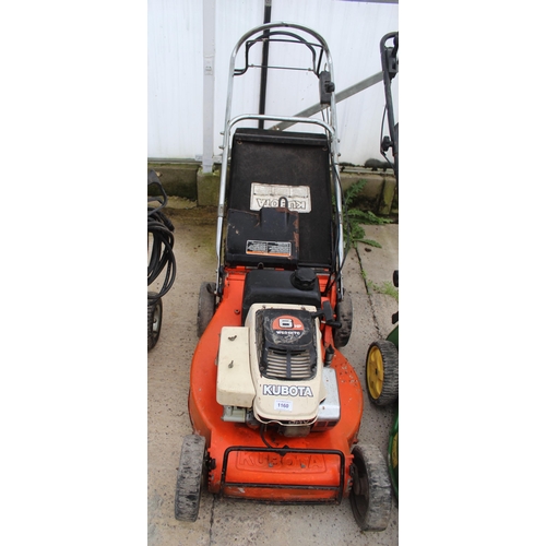 1160 - KUBOTA PETROL MOWER IN WORKING ORDER  NO VAT