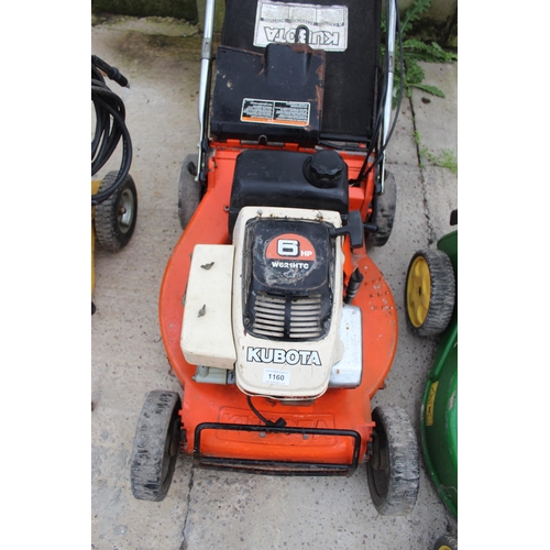 1160 - KUBOTA PETROL MOWER IN WORKING ORDER  NO VAT