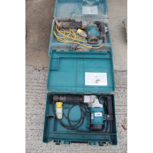 1196 - 2 MAKITA BREAKER DRILL  NO VAT