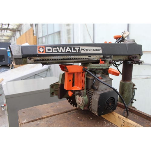 127 - DEWALT CROSS CUT MITRE SAW AND STAND IN WORKING ORDER  NO VAT