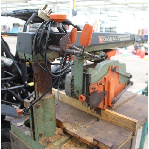 127 - DEWALT CROSS CUT MITRE SAW AND STAND IN WORKING ORDER  NO VAT