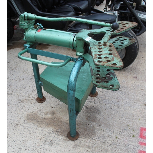 128 - PIPE BENDER AND STAND IN WORKING ORDER  NO VAT