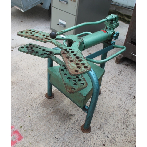 128 - PIPE BENDER AND STAND IN WORKING ORDER  NO VAT