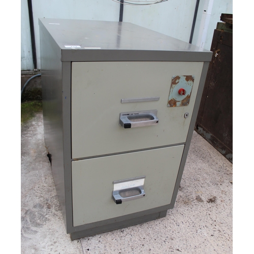 129 - A HEAVY DUTY TWO DRAWER CHUBB FIRE RESISTANT SAFE - NO VAT