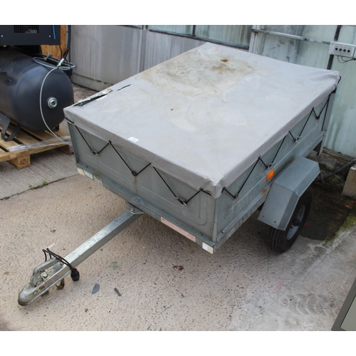 130 - SMALL GALVANISED CAR TRAILER - NO VAT