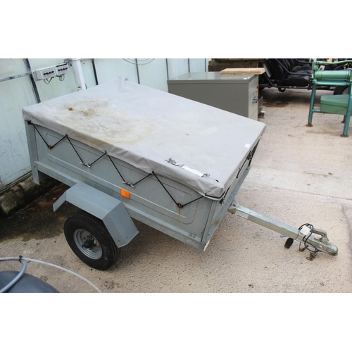 130 - SMALL GALVANISED CAR TRAILER - NO VAT