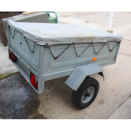 130 - SMALL GALVANISED CAR TRAILER - NO VAT