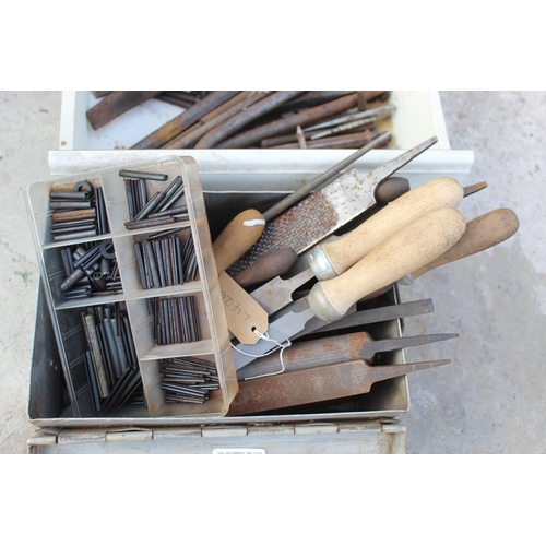 26 - ROLL PINS & BOX OF FILES - NO VAT