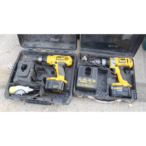 340 - ASSORTED DEWALT BOX OF 3 DRILLS, SANDER, JIGSAW, ROUTER AND CIRCULAR SAW  NO VAT