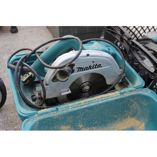 341 - TWO MAKITA  PLANERS, DRILL AND CIRCULAR SAW  NO VAT