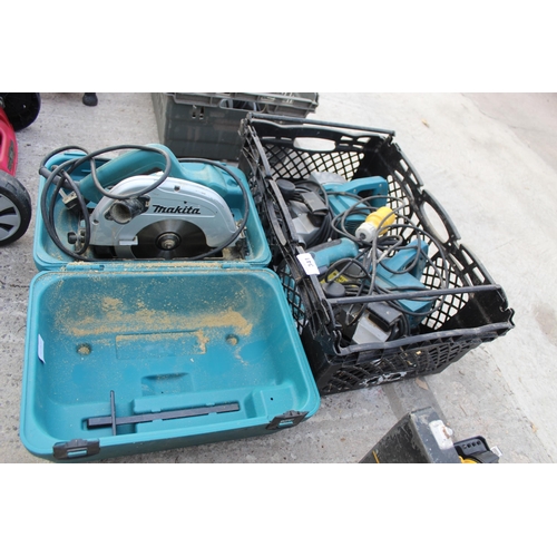 341 - TWO MAKITA  PLANERS, DRILL AND CIRCULAR SAW  NO VAT