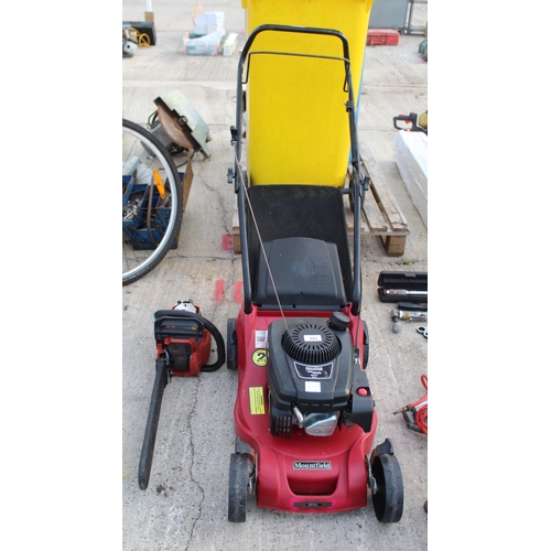 343 - MOUNTFIELD PETROL LAWN MOWER AND CHAINSAW  NO VAT