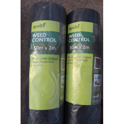 35 - TWO 50MTR X 2 MTR ROLLS OF WEED CONTROL - NO VAT