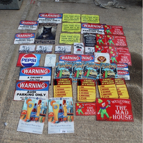 370 - NOVELTY ALUMINIUM SIGNS (43) NO VAT