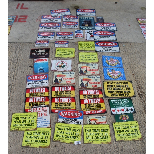 372 - NOVELTY ALUMINIUM SIGNS (46)  NO VAT