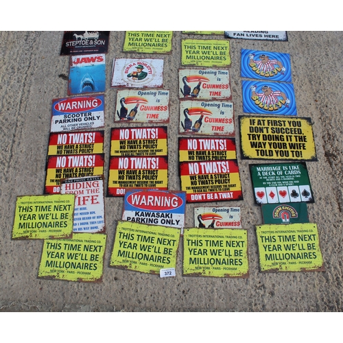 372 - NOVELTY ALUMINIUM SIGNS (46)  NO VAT