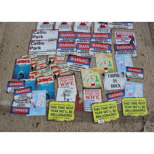 373 - NOVELTY ALUMINIUM SIGNS  (61) NO VAT