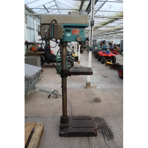 132 - BLUE TALL PILLAR DRILL IN WORKING ORDER  + VAT