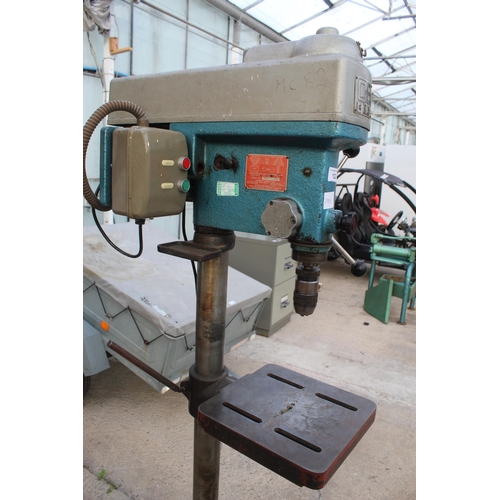 132 - BLUE TALL PILLAR DRILL IN WORKING ORDER  + VAT