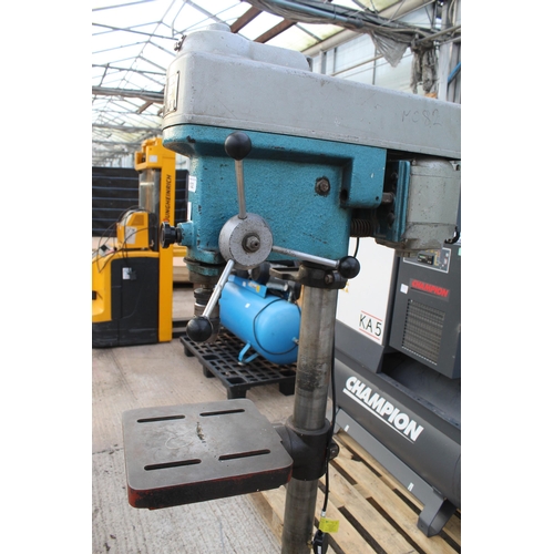 132 - BLUE TALL PILLAR DRILL IN WORKING ORDER  + VAT