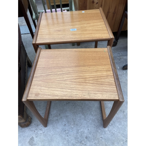 2537 - A G PLAN RETRO TEAK NEST OF TWO TABLES