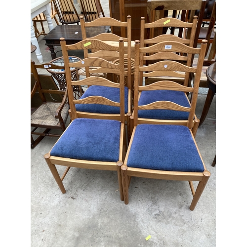 2544 - A SET OF FOUR ERCOL GOLDEN DAWN LADDER BACK DINING CHAIRS