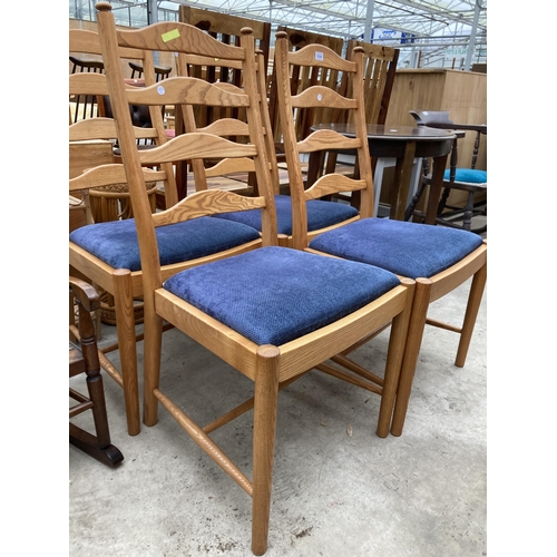 2544 - A SET OF FOUR ERCOL GOLDEN DAWN LADDER BACK DINING CHAIRS