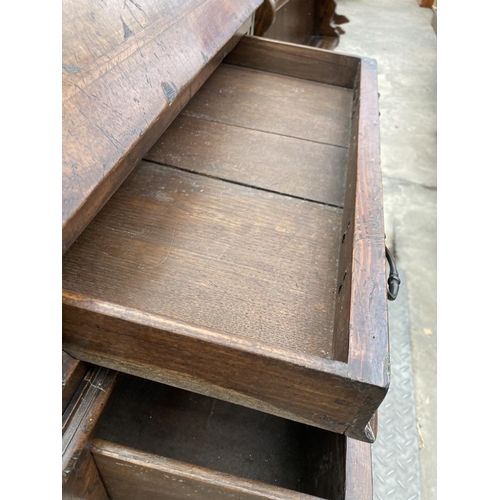 2587 - AN EARLY 20TH CENTURY WALNUT AND CROSSBANDED BUREAU ON CABRIOLE LEGS, 26.5