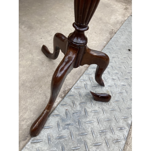 2601 - A MAHOGANY AND INLAID TRIPOD WINE TABLE