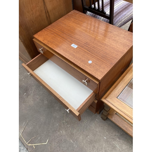 2627 - A SMALL RETRO TEAK CHEST OF FOUR DRAWERS, 22