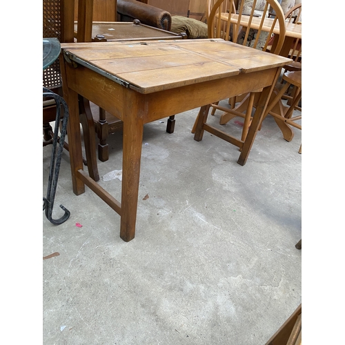 2644 - A MID 20TH CENTURY E.S.A. DOUBLE CHILDS DESK AND SIMILAR CHAIR