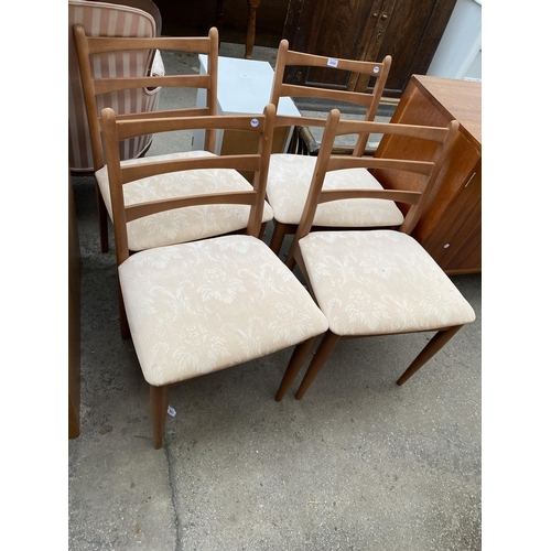 2654 - FOUR RETRO SCHREIBER LADDER BACK DINING CHAIRS