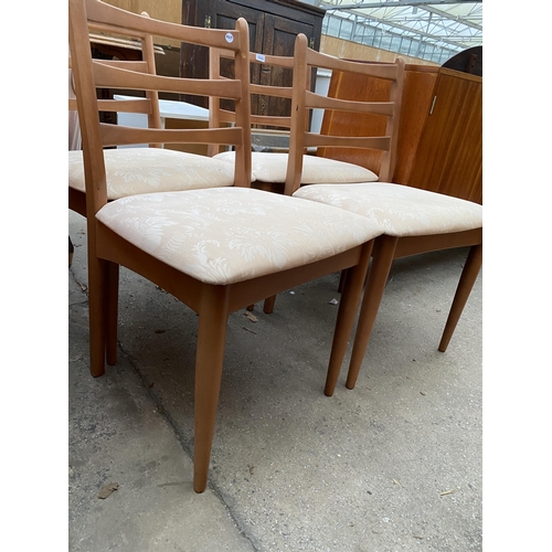 2654 - FOUR RETRO SCHREIBER LADDER BACK DINING CHAIRS