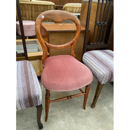 2685 - A PAIR OF EDWARDIAN BEDROOM CHAIRS AND VICTORIAN BEDROOM CHAIR