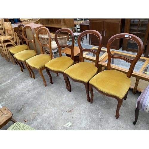 2686 - A SET OF SIX VICTORIAN STYLE BALLOON BACK DINING CHAIRS