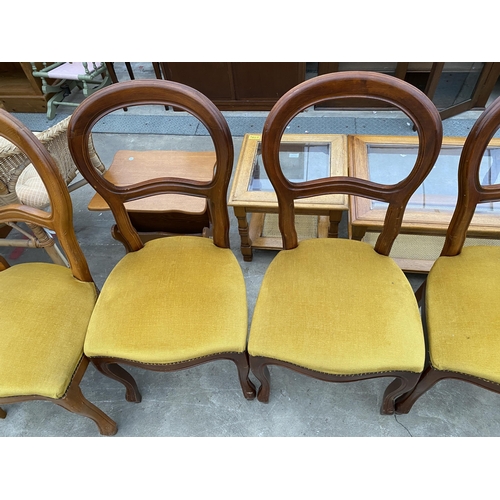 2686 - A SET OF SIX VICTORIAN STYLE BALLOON BACK DINING CHAIRS