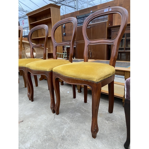 2686 - A SET OF SIX VICTORIAN STYLE BALLOON BACK DINING CHAIRS