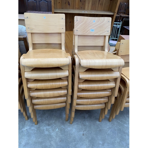 2688 - A SET OF TWELVE MORLEYS FURNITURE BENTWOOD CLASSROOM STACKING CHAIRS