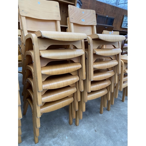 2688 - A SET OF TWELVE MORLEYS FURNITURE BENTWOOD CLASSROOM STACKING CHAIRS