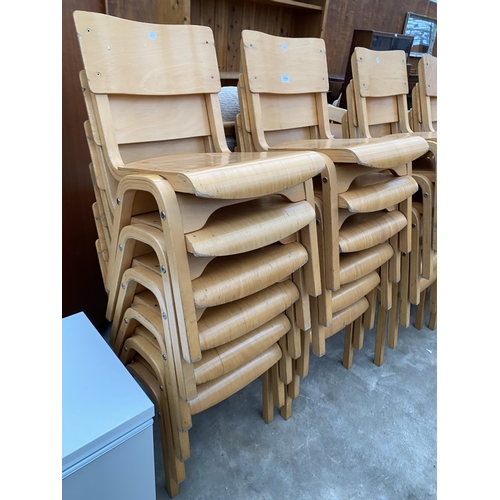 2689 - A SET OF TWELVE MORLEYS FURNITURE BENTWOOD CLASSROOM STACKING CHAIRS