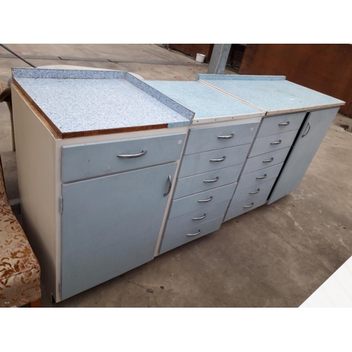 2693 - THREE MID 20TH CENTURY KITCHEN UNITS WITH FORMICA TOPS, 85