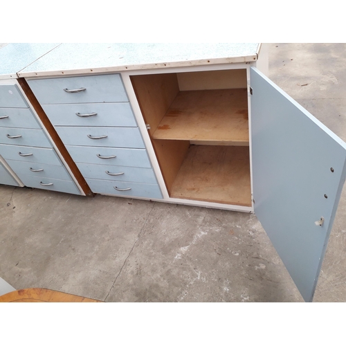 2693 - THREE MID 20TH CENTURY KITCHEN UNITS WITH FORMICA TOPS, 85