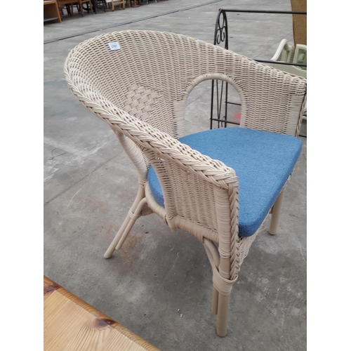 2701 - A WICKER CONSERVATORY CHAIR