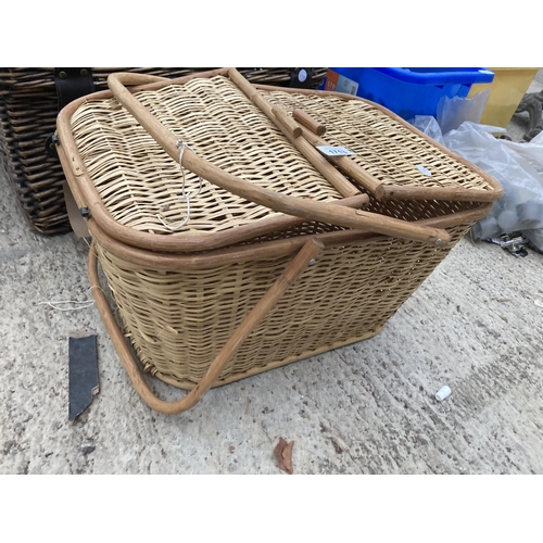 1713 - THREE VARIOUS WICKER BASKETS